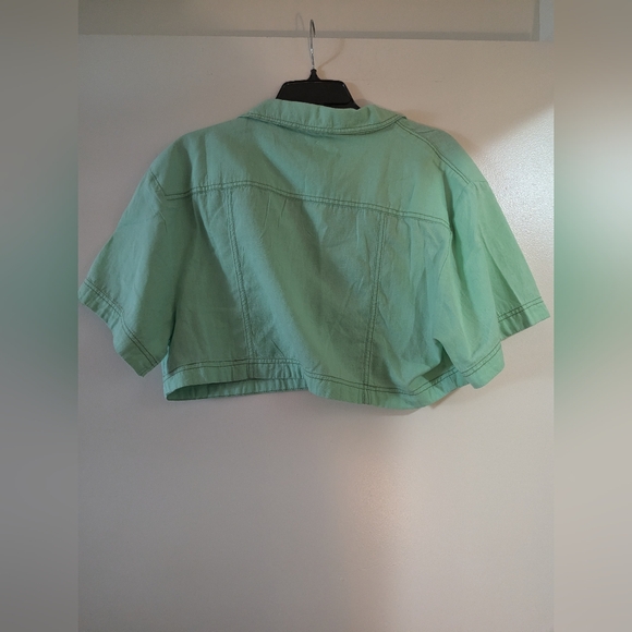 Free People - Honeydew Crop Blouse Top, size L, NWT - Picture 3 of 4